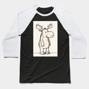 Minimalist Moose Baseball T-Shirt